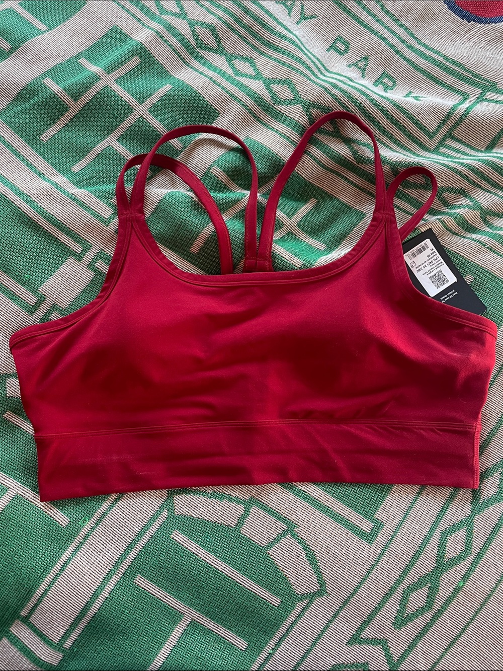 Fabletics Wine Red Strappy Sports Bra